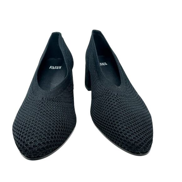 Eileen Fisher Gabby Recycled Stretch Knit Pump Heels Black Size US 8.5‎ - Picture 3 of 12